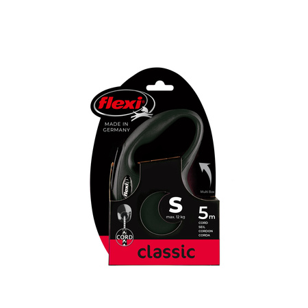 FLEXI Smycz automatyczna dla psa NEW CLASSIC linka S 5m czarna