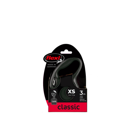 FLEXI Smycz automatyczna dla psa NEW CLASSIC taśma XS 3m czarna