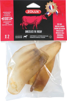 ZOLUX Przysmak naturalny dla psa Suszone uszy wołowe 2 szt., 40 g