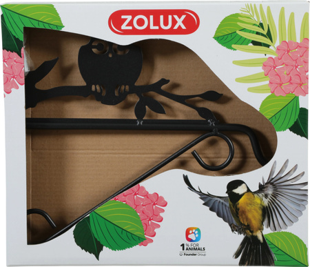 Zolux Uchwyt stalowy ścienny do karmnika dla ptaków - sowa