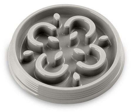 TarHong Slow Chow Medalion Grey miska spowalniająca jedzenie mała ciemnoszara 17,8cm/0,25L