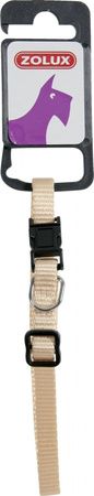Zolux Obroża nylonowa dla psa regulowana 10 mm kol. beżowy