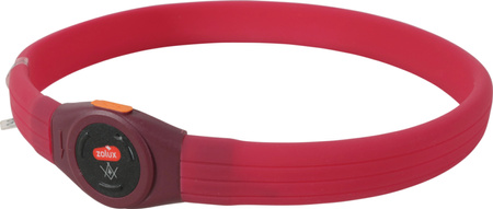 ZOLUX Obroża LED dla psa świecąca silikonowa sierść długa BIVOUAK czerwona