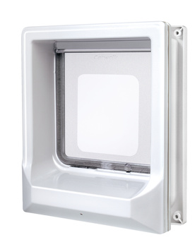 Zolux Drzwiczki dla kota do drzwi drewnianych magnetyczne zamykanie białe