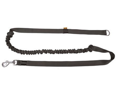 Dingo Smycz do biegania - taśma z amortyzatorem 170cm z rączką czarna