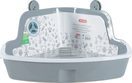 ZOLUX Toaleta narożna dla gryzonia duża 415x310x205 mm kol. szary