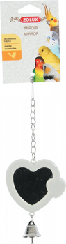 ZOLUX Lusterko serce z dzwoneczkiem na łańcuszku do klatki dla ptaków