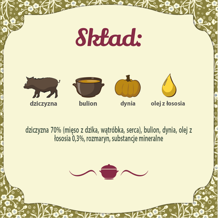 Karma mokra dla psa FOLK Dzik po myśliwsku 400 g