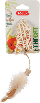ZOLUX Zabawka dla kota ryba z rattanu i piórka ETHICAT 23,8 cm