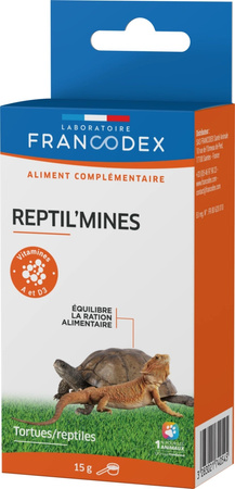 FRANCODEX Witaminy dla żółwi i gadów, wzmacnia szkielet 15 g