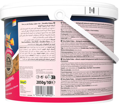 TETRA Rubin 10 L wiadro pokarm w płatkach dla ryb wzmacniający ubarwienie