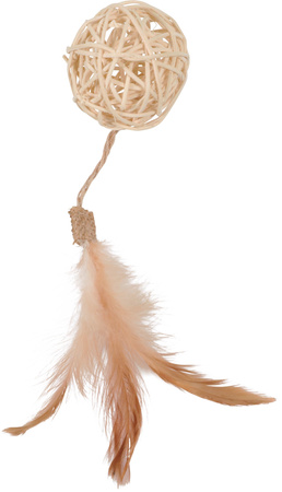 ZOLUX Zabawka dla kota piłka z rattanu i piórka ETHICAT 23,5 cm