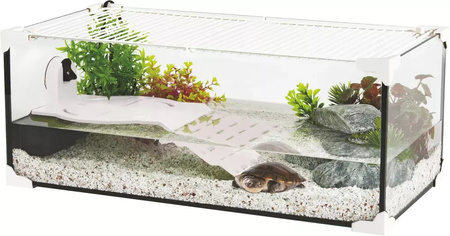 ZOLUX Aquaterrarium dla żółwi wodnych KARAPAS AQUA PRO 60x30x20 cm białe