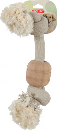 Zolux Zabawka sznurowa dla psa z drewnianym krążkiem WILD MIX GIANT 44 cm