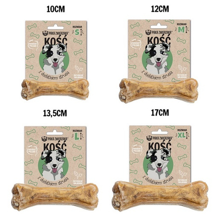Paka Zwierzaka Kość z dodatkiem strusia L 13,5cm