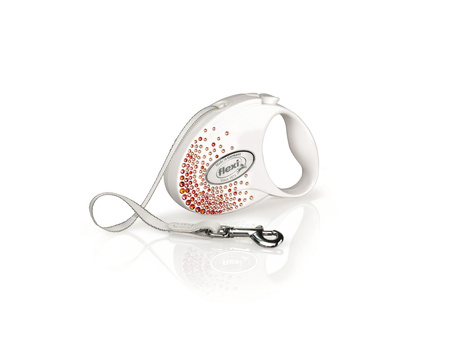 Flexi FLEXI  Smycz Glam Splash Orient, S Taśma 3 m, biała