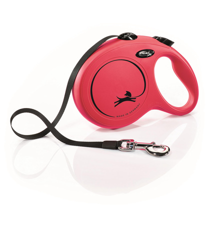 FLEXI Smycz automatyczna dla psa New Classic L taśma 8 m czerwona