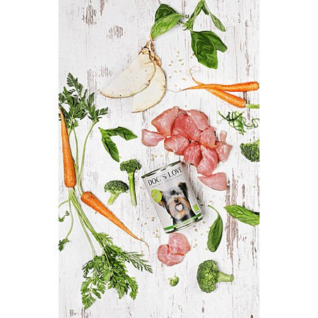 DOG'S LOVE BIO Huhn - kurczak ekologiczny z kaszą gryczaną, selerem i bazylią (800g)