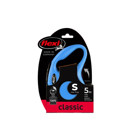 FLEXI Smycz automatyczna dla psa NEW CLASSIC taśma S 5m niebieska