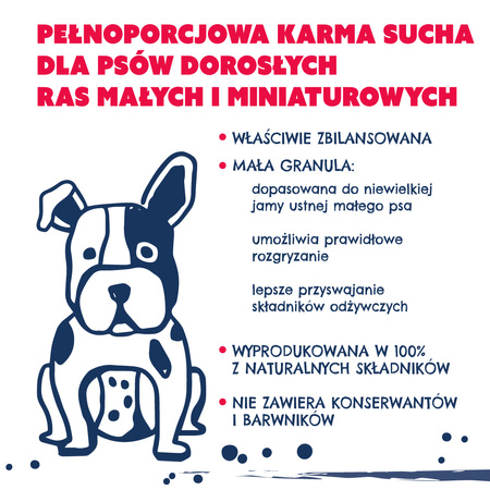Karma sucha dla psa TEO Mini bogata w wołowinę 820 g