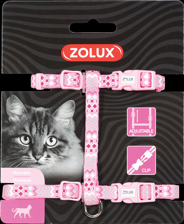 Zolux Szelki dla kota nylonowe regulowane ETHNIC kol. różowy