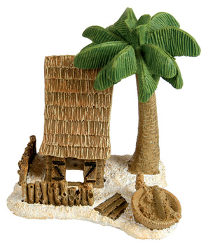 Zolux Ozdoba do akwarium Domek z palmą kokosową miniatura