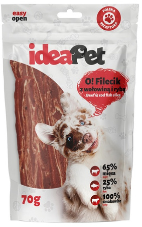IdeaPet O! Fileciki z wołowiną i rybą 70g