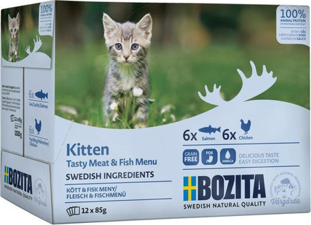Bozita Pouch CiS Multibox Fish- & Meatmenü for Kitten 12*85g /8 3652