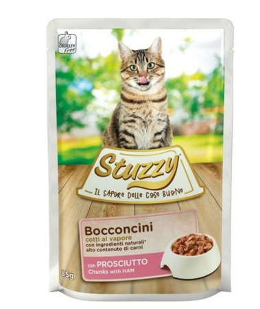STUZZY KOT sasz.85g BOCCONCINI SZYNKA  /24