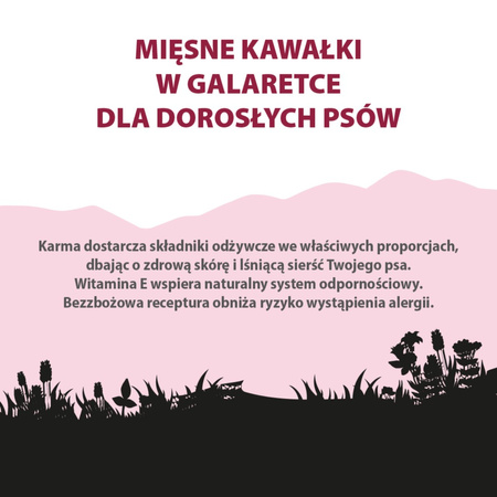 Karma mokra dla psa PUPIL Premium bogata w wołowinę z sercami 415 g
