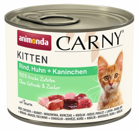 Animonda Carny Kitten Wołowina, Kurczak + Królik puszka 200g