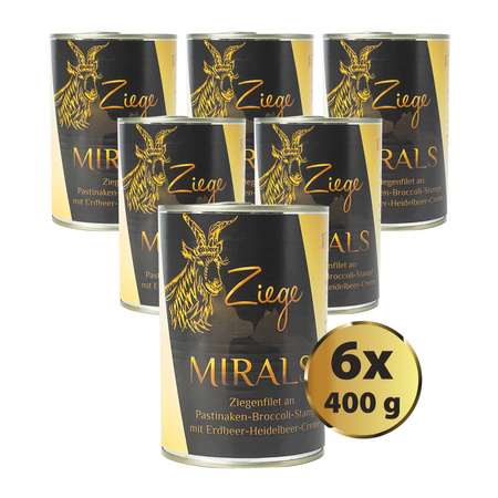 MIRALS Ziege- Filet z koziny na puree z brokułów i pasternaku z kremem truskawkowo-jagodowym 400g