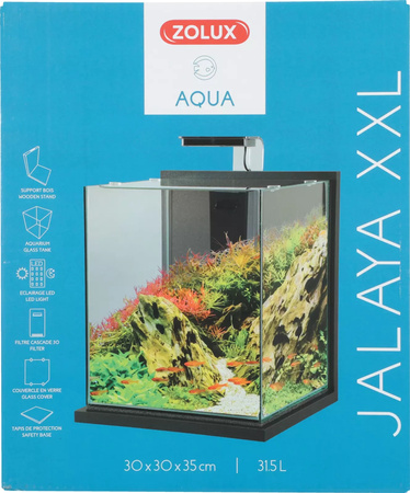 Zolux Zestaw akwarystyczny JALAYA XXL 300x300x350 mm 31,5 l kol. szary