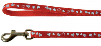 Zolux Smycz dla kota odblaskowa wzór Serce 1m kol. czerwony