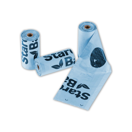 STARCHBAG Kompostowalne BIOworki na odchody 1 rolka x 15szt, kol. błękit