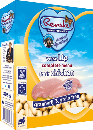 Renske Dog fresh meat - świeżo mięso kurczaka bez zbóż dla psów 395 g