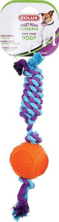 ZOLUX Zabawka dla psa piłka kauczukowa ze sznurem 7,5 cm