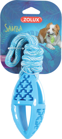 Zolux Zabawka dla psa owalna ze sznurem TPR SAMBA 28 cm kol. niebieski