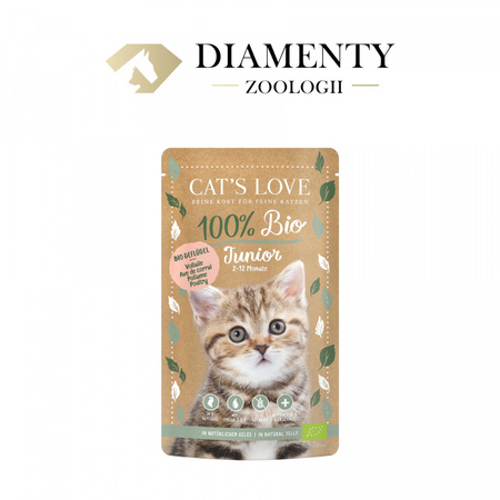 CAT'S LOVE Junior Bio Poultry - ekologiczny drób w naturalnej galaretce 100g
