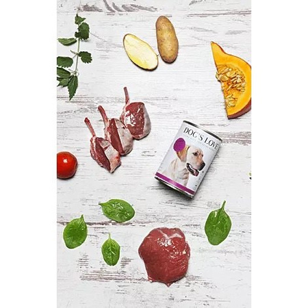 DOG'S LOVE Lamm - jagnięcina z dynią, morelą i ziemniakami (800g)