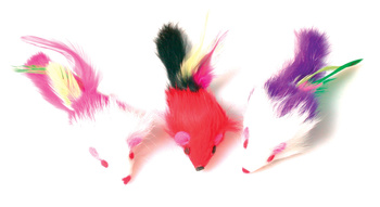 ZOLUX Zabawka dla kota 3 myszki z piórami