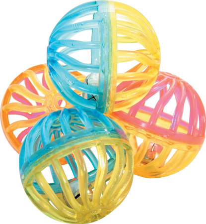 ZOLUX Zabawka dla kota, zestaw 4 kul z dzwonkami 4 cm