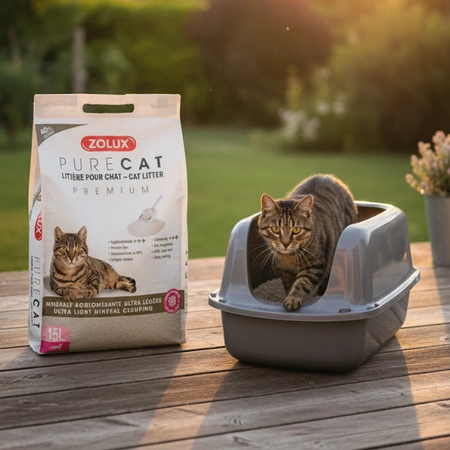 ZOLUX Żwirek dla kota mineralny zbrylający PURECAT Premium 15 l