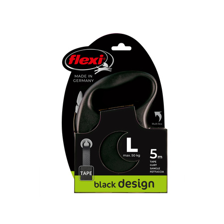 FLEXI Smycz automatyczna dla psa Black Design L taśma 5 m kol. czarny