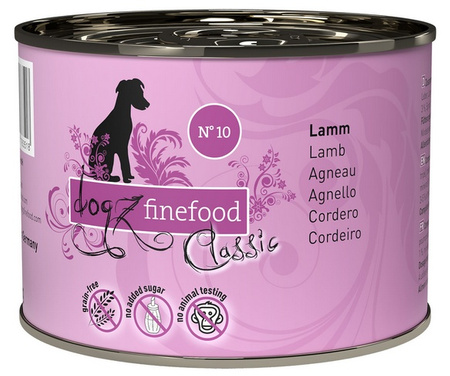 Dogz Finefood Classic N.10 Jagnięcina puszka 200g