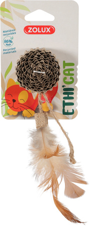 ZOLUX Zabawka dla kota dysk z tektury i piórka ETHICAT 22 cm