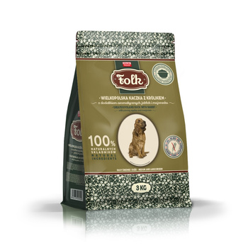 Karma sucha dla psa FOLK M&L Wielkopolska kaczka z królikiem z dodatkiem aromatycznych jabłek i majeranku 3 kg