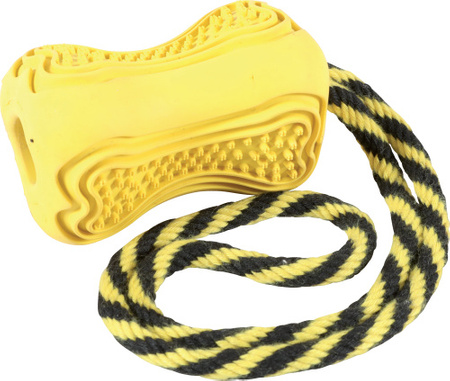 Zolux Zabawka kauczukowa dla psa wytrzymała ze sznurem TITAN roz.S żółty