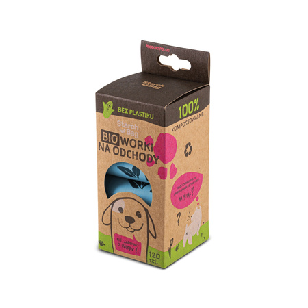 STARCHBAG Kompostowalne BIOworki na odchody 8 rolek x 15szt, kol. błękit