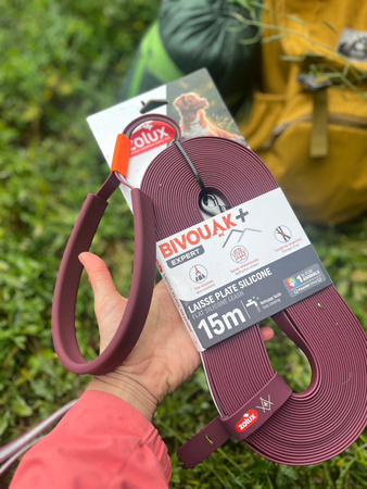 ZOLUX Smycz płaska dla psa silikonowa BIVOUAK czerwona 10m